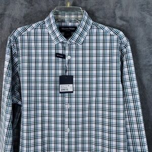 Mizzen+Main Leeward No Tuck Men's Medium Stretch Trim Fit Check Dress Shirt $138